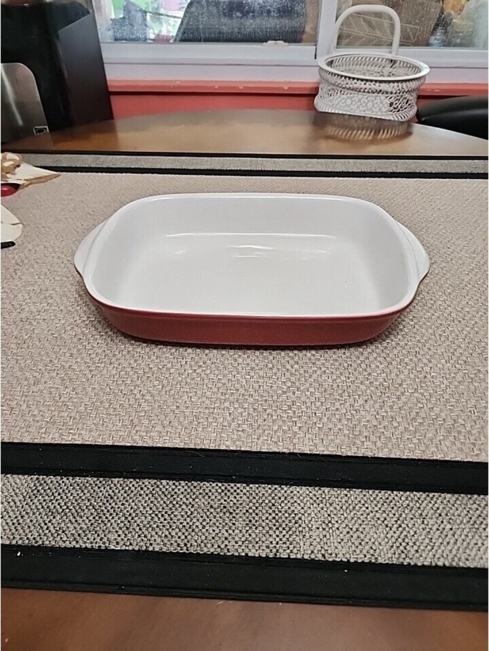 Corelle Coordinates Stoneware 9"x13" Red Open Roaster  Casserole Lasagne Pan